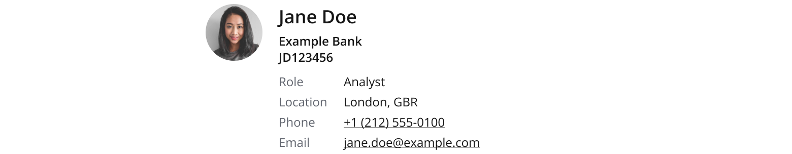 Contact Details using links
